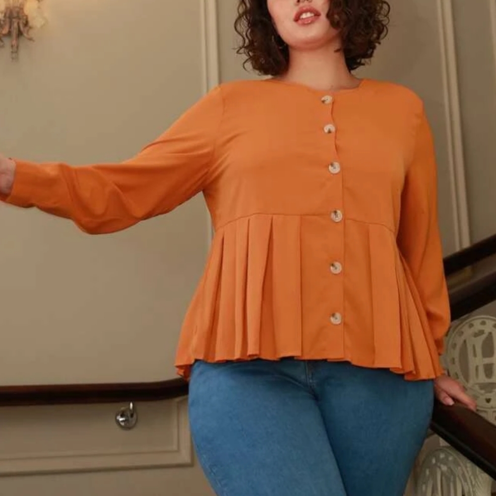 Autumn Orange smock blouse